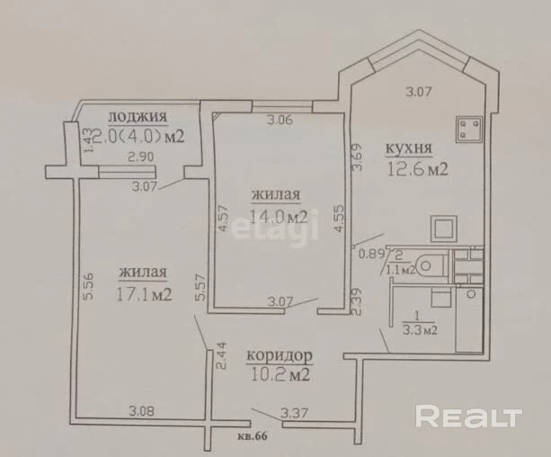 2-к. квартира в Ленинском районе
