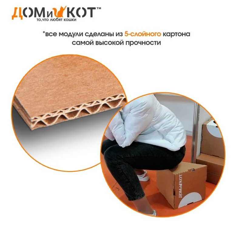 Уникальные модульные картонные домики для кошек